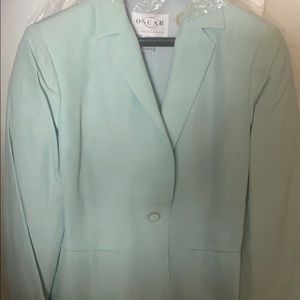 Lightweight silk linen aqua Oscar jacket